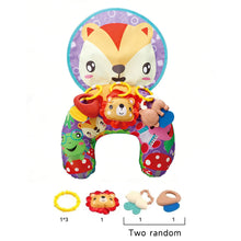 Load image into Gallery viewer, Baby Tummy Time Pillow Montessori Sensory Training Pillow with Teether Rattle for Newborn 0-12 Months
