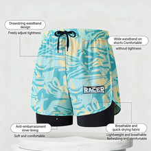 Load image into Gallery viewer, Adult Flat-Leg Quick-Dry Swim Trunks Breathable and Anti-Exposure Double-Layer Shorts Beach Swimming Gear
