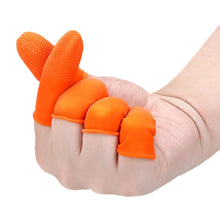 Load image into Gallery viewer, 100PCS Orange Speckled Rubber Anti-Slip Finger Cots Thickened Wear-Resistant Disposable Protective Sleeves Industrial Labor Protection Gear
