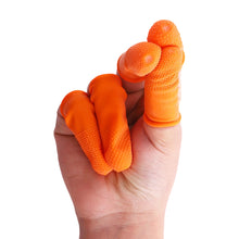 Load image into Gallery viewer, 100PCS Orange Speckled Rubber Anti-Slip Finger Cots Thickened Wear-Resistant Disposable Protective Sleeves Industrial Labor Protection Gear
