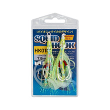 Load image into Gallery viewer, 2PCS Bionic Squid Jigging Hook High Carbon Steel Double Hook with PE Wired UV Glow Assist Gang Hook Sea and Boat Fishing Tackle
