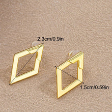 Load image into Gallery viewer, Retro Minimalist Geometric Square Triangle Hollowed Stud Earrings Alloy Stud Earrings Women Accessories Jewelry Gift
