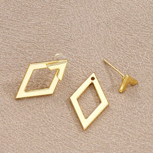 Load image into Gallery viewer, Retro Minimalist Geometric Square Triangle Hollowed Stud Earrings Alloy Stud Earrings Women Accessories Jewelry Gift
