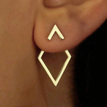 Load image into Gallery viewer, Retro Minimalist Geometric Square Triangle Hollowed Stud Earrings Alloy Stud Earrings Women Accessories Jewelry Gift
