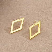 Load image into Gallery viewer, Retro Minimalist Geometric Square Triangle Hollowed Stud Earrings Alloy Stud Earrings Women Accessories Jewelry Gift
