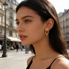 Load image into Gallery viewer, Retro Minimalist Geometric Square Triangle Hollowed Stud Earrings Alloy Stud Earrings Women Accessories Jewelry Gift
