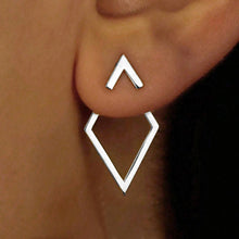 Load image into Gallery viewer, Retro Minimalist Geometric Square Triangle Hollowed Stud Earrings Alloy Stud Earrings Women Accessories Jewelry Gift
