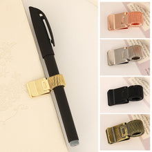 Load image into Gallery viewer, Metal Spring Pen Clip Retro Pen Holder Secure Anti Lost Clip For Notebook School Office Stationery
