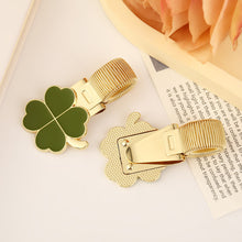 Load image into Gallery viewer, Four Leaf Clover Metal Spring Pen Clip Pen Holder Secure Anti Lost Clip For Notebook School Office Stationery
