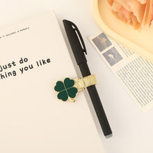 Load image into Gallery viewer, Four Leaf Clover Metal Spring Pen Clip Pen Holder Secure Anti Lost Clip For Notebook School Office Stationery
