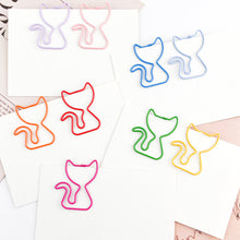 Load image into Gallery viewer, 10Pcs Metal Cartoon Cat Paper Clips Colorful Bookmark Irregular Paper Pins Clamp School Office Stationery Supplies
