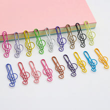 Load image into Gallery viewer, 10/20/50Pcs Metal Cartoon Paper Clips Musical Note Colorful Bookmark Irregular Paper Pins Clamp School Office Stationery Supplies
