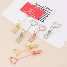 Load image into Gallery viewer, Metal Heart Shape Place Card Holder Photo Clip Stand Desktop Memo Clip Wedding Party Table Name Sign Decoration Supplies
