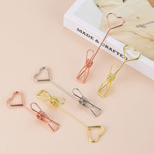 Load image into Gallery viewer, Metal Heart Shape Place Card Holder Photo Clip Stand Desktop Memo Clip Wedding Party Table Name Sign Decoration Supplies
