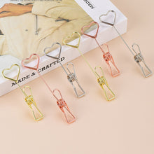 Load image into Gallery viewer, Metal Heart Shape Place Card Holder Photo Clip Stand Desktop Memo Clip Wedding Party Table Name Sign Decoration Supplies
