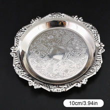 Load image into Gallery viewer, Retro Luxury Metal Plated Golden Silver Plate Cake Dessert Tray Fruit Snack Dish Jewelry Storage Home Hotel Tabletop Decoration
