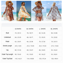 Load image into Gallery viewer, Summer 3 Piece Bikini Set Women High Waist Boyshort Swimsuit with Cover Up Bowknot Beach Vacation Style Bathing Suit Beachwear

