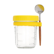 Load image into Gallery viewer, Portable Breakfast Jar with Lid and Spoon Food Storage Glass Jar With Scale for Overnight Oats Leak Proof Cup for Cereal Yogurt Salad Meal Prep On the Go

