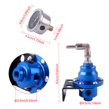 Load image into Gallery viewer, Adjustable Car Fuel Pressure Regulator with Gauge Kit Vehicle Refitting Fuel Supercharger Aluminum Universal Fuel Modification Accessories
