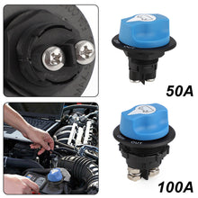 Load image into Gallery viewer, RV Car Battery Rally Switch Kit 50 100 200 300A Blue Battery Disconnector Isolator Cut Off Switch For RV Race Motorcycle Truck Boat
