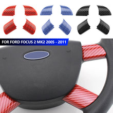 Load image into Gallery viewer, 4Pcs/Set Car Interior Steering Wheel Panel Cover Trim Sticker Carbon Fibre for Ford Focus 2 MK2 2005 - 2011 Accessories Car-Styling Stickers
