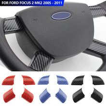 Load image into Gallery viewer, 4Pcs/Set Car Interior Steering Wheel Panel Cover Trim Sticker Carbon Fibre for Ford Focus 2 MK2 2005 - 2011 Accessories Car-Styling Stickers
