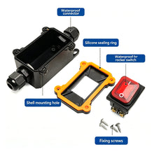 Load image into Gallery viewer, 12V-24V 110V-220V Waterproof Marine Rocker Inline Toggle Switch with LED 20A Inline IP67 Sealed Outdoor Box Inline Cord Rocker Switch Power
