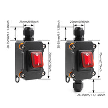 Load image into Gallery viewer, 12V-24V 110V-220V Waterproof Marine Rocker Inline Toggle Switch with LED 20A Inline IP67 Sealed Outdoor Box Inline Cord Rocker Switch Power
