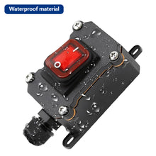 Load image into Gallery viewer, 12V-24V 110V-220V Waterproof Marine Rocker Inline Toggle Switch with LED 20A Inline IP67 Sealed Outdoor Box Inline Cord Rocker Switch Power
