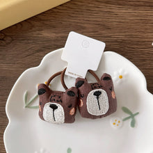 Load image into Gallery viewer, 2Pcs Cartoon Animal Fabric Scrunchies Rabbit Duck Dog Elastic Hair Bands Headwear Girls Kids Daily Hair Accessories
