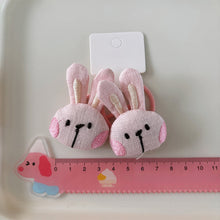 Load image into Gallery viewer, 2Pcs Cartoon Animal Fabric Scrunchies Rabbit Duck Dog Elastic Hair Bands Headwear Girls Kids Daily Hair Accessories
