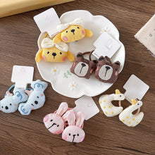 Load image into Gallery viewer, 2Pcs Cartoon Animal Fabric Scrunchies Rabbit Duck Dog Elastic Hair Bands Headwear Girls Kids Daily Hair Accessories
