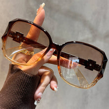 Load image into Gallery viewer, Leopard Print Patchwork Large Frame Glasses Reading Glasses Gradient Tea Lens Multifunctional Fashion Eyewear

