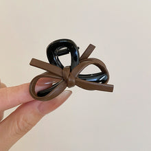 Load image into Gallery viewer, Vintage Leather Bow Small Shark Hair Claw Clip Sweet Ponytail Hair Accessories For Women Girls
