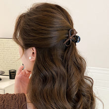 Load image into Gallery viewer, Vintage Leather Bow Small Shark Hair Claw Clip Sweet Ponytail Hair Accessories For Women Girls
