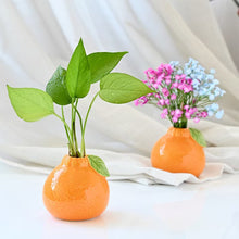 Load image into Gallery viewer, Orange Persimmon Shaped Ceramic Vase Flower Arrangement Vase Hydroponic Tabletop Decoration For Home Room Office Oranment
