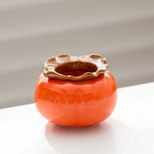 Load image into Gallery viewer, Orange Persimmon Shaped Ceramic Vase Flower Arrangement Vase Hydroponic Tabletop Decoration For Home Room Office Oranment
