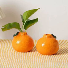 Load image into Gallery viewer, Orange Persimmon Shaped Ceramic Vase Flower Arrangement Vase Hydroponic Tabletop Decoration For Home Room Office Oranment
