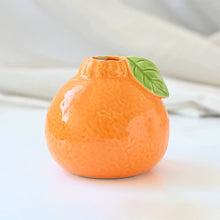 Load image into Gallery viewer, Orange Persimmon Shaped Ceramic Vase Flower Arrangement Vase Hydroponic Tabletop Decoration For Home Room Office Oranment
