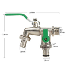 Load image into Gallery viewer, Zinc Alloy Brass Ball Water Faucet Gardening Tools Internal External Thread Lever Handle Water Supply Valve
