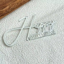 Load image into Gallery viewer, Golden Pink Acrylic Happy Birthday Cake Topper Side Cake Flag For Party Baking Cake Dessert Decoration Supplies
