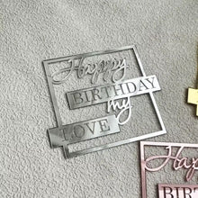 Load image into Gallery viewer, Golden Pink Acrylic Happy Birthday Cake Topper Side Cake Flag For Party Baking Cake Dessert Decoration Supplies

