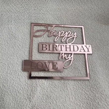 Load image into Gallery viewer, Golden Pink Acrylic Happy Birthday Cake Topper Side Cake Flag For Party Baking Cake Dessert Decoration Supplies

