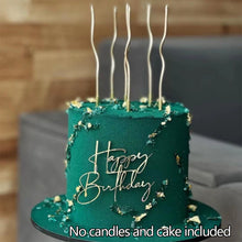 Load image into Gallery viewer, Gold Acrylic Butterfly Happy Birthday Cake Topper Set DIY Baking Decoration For Birthday Party Dessert Decoration Supplies
