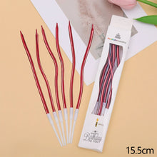 Load image into Gallery viewer, 6Pcs/Set Curved Birthday Cake Candles Dessert Cupcake Topper Candles For Wedding Birthday Party Decoration Baking Supplies
