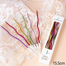 Load image into Gallery viewer, 6Pcs/Set Curved Birthday Cake Candles Dessert Cupcake Topper Candles For Wedding Birthday Party Decoration Baking Supplies
