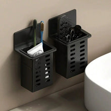 Load image into Gallery viewer, 1/2Pcs Self Adhesive No Drill Wall Mounted Holder Tableware Toothbrush Storage Box Bathroom Kitchen Office Storage Organizer Rack
