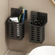 Load image into Gallery viewer, 1/2Pcs Self Adhesive No Drill Wall Mounted Holder Tableware Toothbrush Storage Box Bathroom Kitchen Office Storage Organizer Rack
