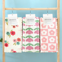 Load image into Gallery viewer, 4Pcs 30X30CM Coral Fleece Sunflower Cleaning Cloth Soft Absorbent Kitchen Dishcloth Household Wiping Towel
