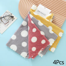 Load image into Gallery viewer, 4Pcs 30X30CM Coral Fleece Sunflower Cleaning Cloth Soft Absorbent Kitchen Dishcloth Household Wiping Towel
